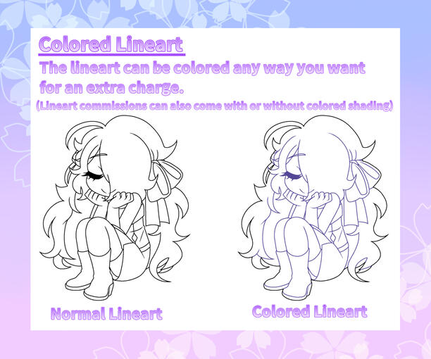 Colored Lineart Comms Info